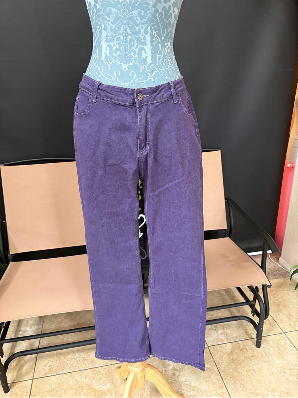 Women's Purple Wide-Leg Jeans — Classic Flare Style